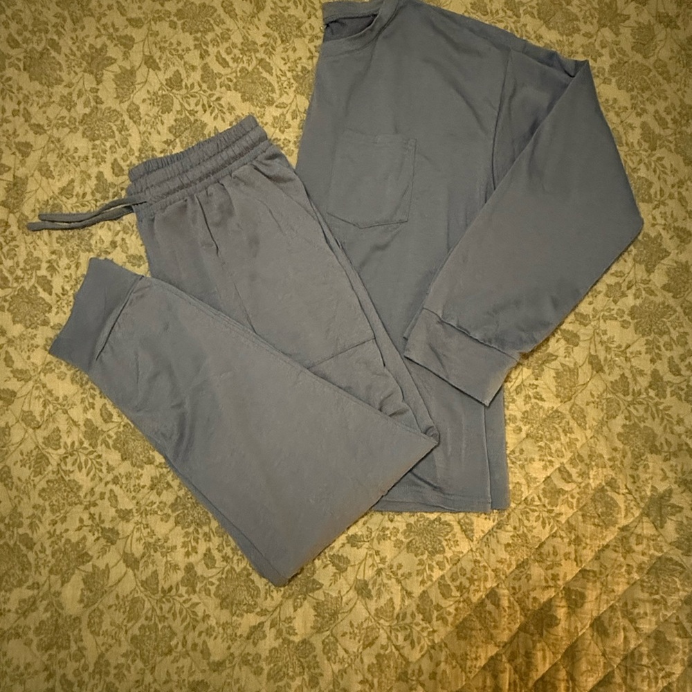 SHEIN Blue/Gray Pajama Set